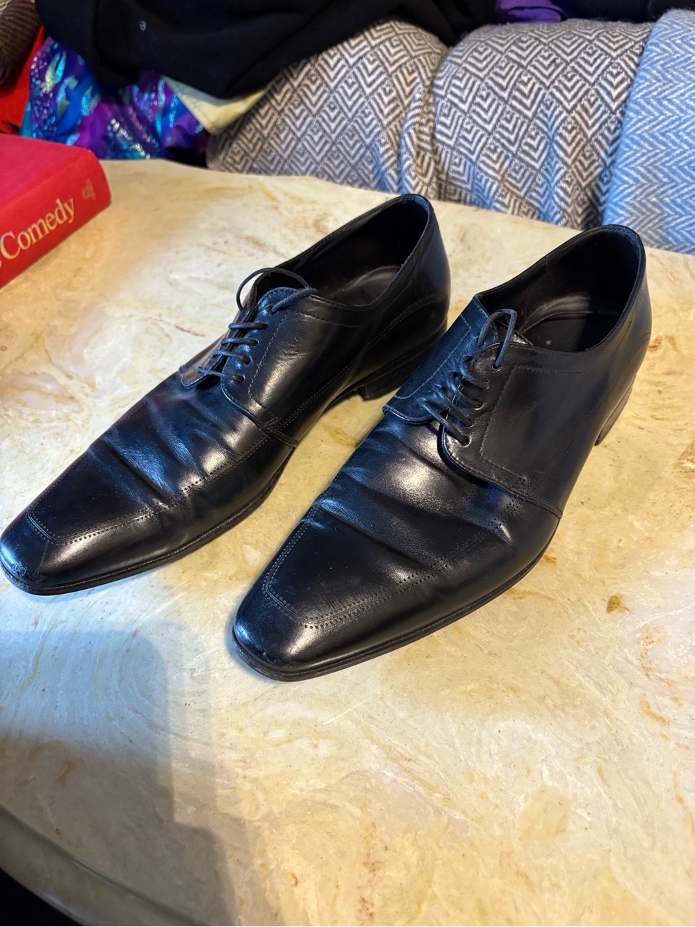 Boss Black Leather Oxford Dress Shoes